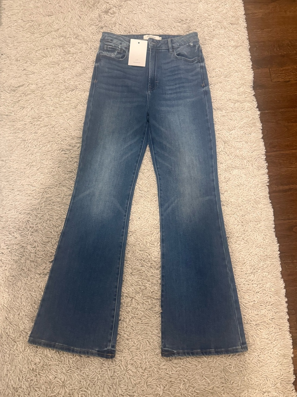 High-Rise Blue Flared Jeans